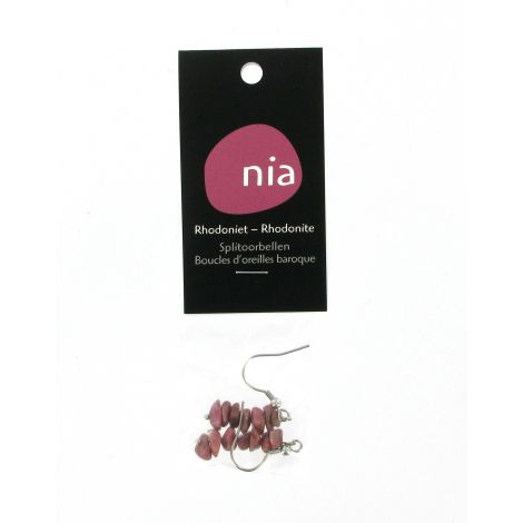 Boucles d'oreilles baroque Rhodonite