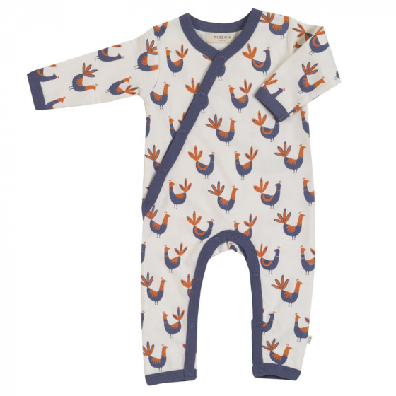 Pyjama bébé sans pieds - paons bleu