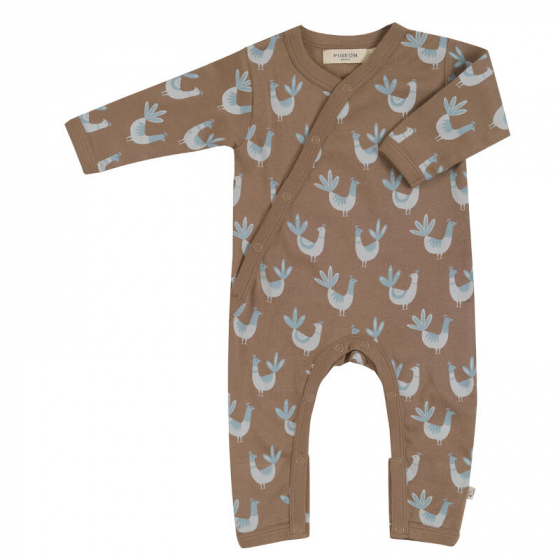 Pyjama bébé sans pieds - paons turquoise