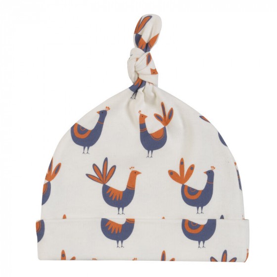Bonnet bébé - paons bleu Bonnet bébé - paons bleu