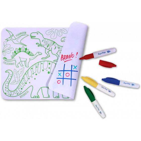 Set de table à colorier - Apprends et joue - L'ère des dinosaures - Super Petit