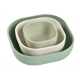 Lot de 3 bols silicone gigogne (Sagegreen/Cotton/mistygreen) - Béaba