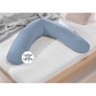 Theraline - Coussin d'allaitement avec housse en bambou - mélange bleu-gris