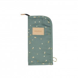 Plumier trousse - Gold confetti & Magic green