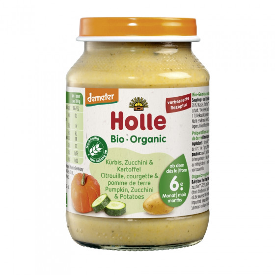 Petit pot bébé - Citrouille, courgette & pomme de terre - 190g - Holle