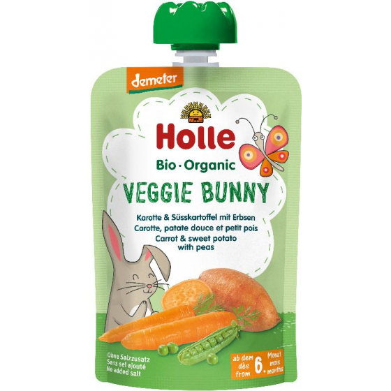 Veggie Bunny - Gourde carotte, patate douce et petit pois - 100g - Holle