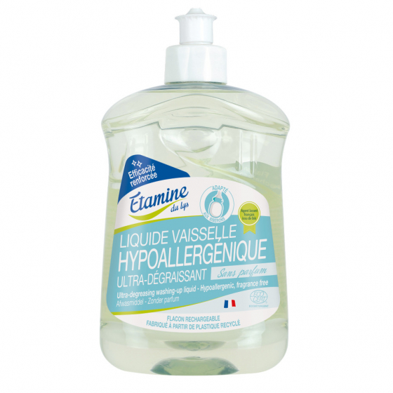 Liquide vaisselle hypoallergénique Ultra Dégraissant - Sans parfum - 500 ml 