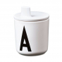 Bouchon à bec pour tasse Design Letters - blanc