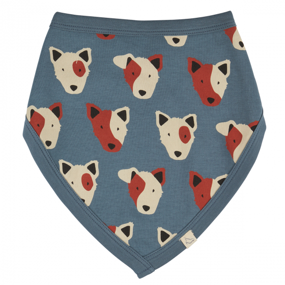 Bavoir en coton bio - Dog Blue - 0-12m - Pigeon