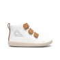 Chaussures Bobux I Walk - Hi Court White + Caramel