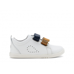 Bobux - Chaussures Bobux I Walk - Hi Court White + Forest - Sebio