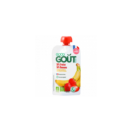 Duo de gourdes de fruits - Fraise Banane - 2 x 120g - dès 4 mois Duo de gourdes de fruits - Fraise Banane - 2 x 120g - dès 4 mois