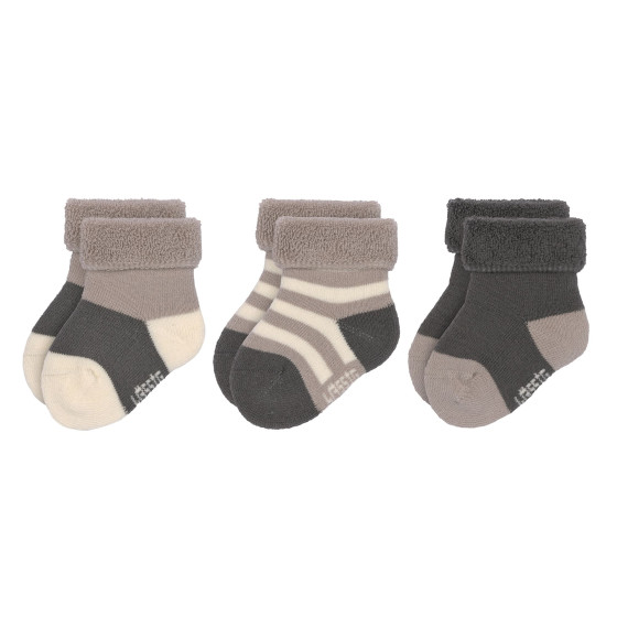 Lot de 3 paires de chaussettes - Terry anthracite & taupe