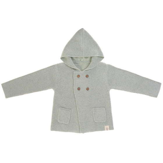 Gilet à capuche en tricot - Garden Explorer - Aqua-gris