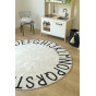 Tapis lavable - Rond ABC - Natural-Black  - 150 cm Ø