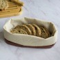 Corbeille/sac à pain en coton biologique avec cordon