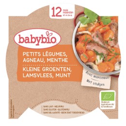 Petits légumes et agneau français, menthe (dès 12 mois) - 230 g