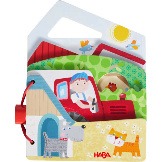 Livre en bois pour bébé - Tracteur - Haba