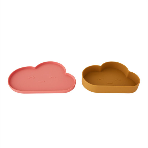 Assiette et bol nuage Chloé - Rubber/coral