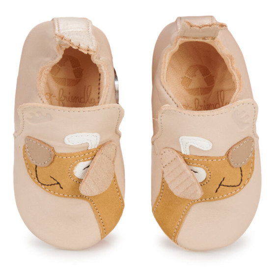 Chaussons en cuir avec semelle My Blublu - Chien - Easy Peasy