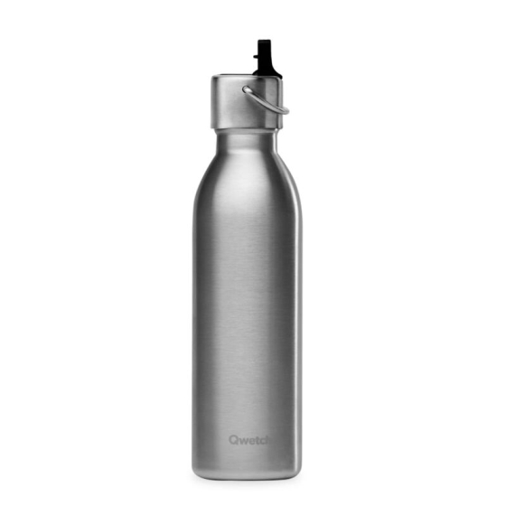 Bouteille isotherme ACTIVE avec bouchon Sport - Inox brossé - 600ml - Qwetch