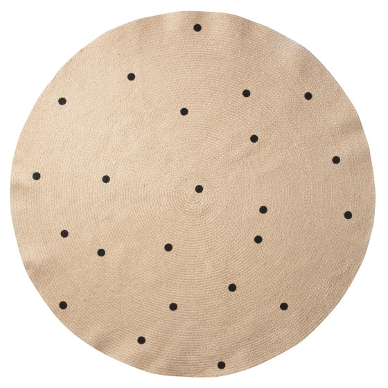 grand tapis en jute 'black dots'