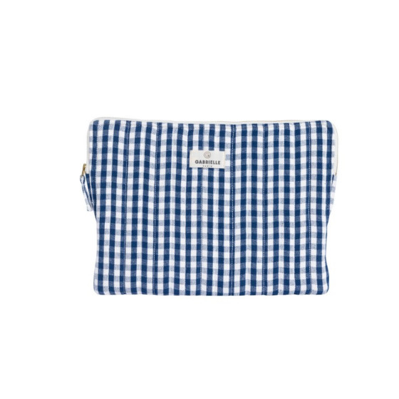 Pochette ordinateur Vichy - Indigo