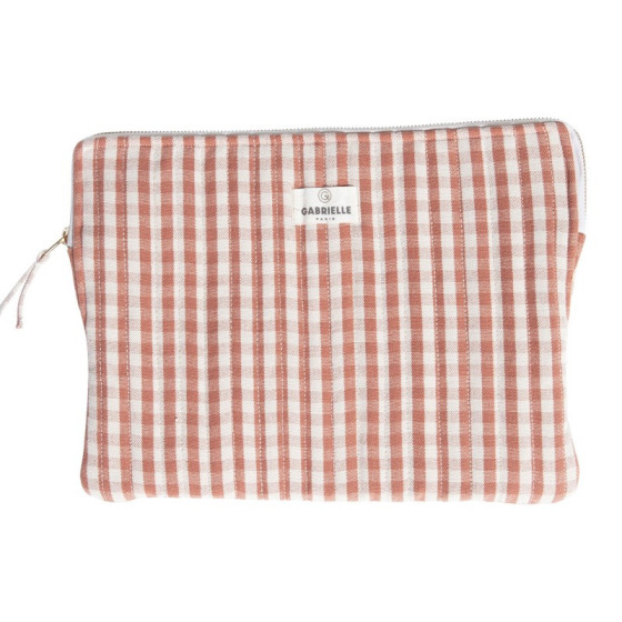 Pochette ordinateur Vichy - Brique