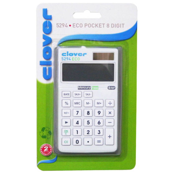 Calculatrice solaire de poche Eco Green - 70% matériaux recyclés