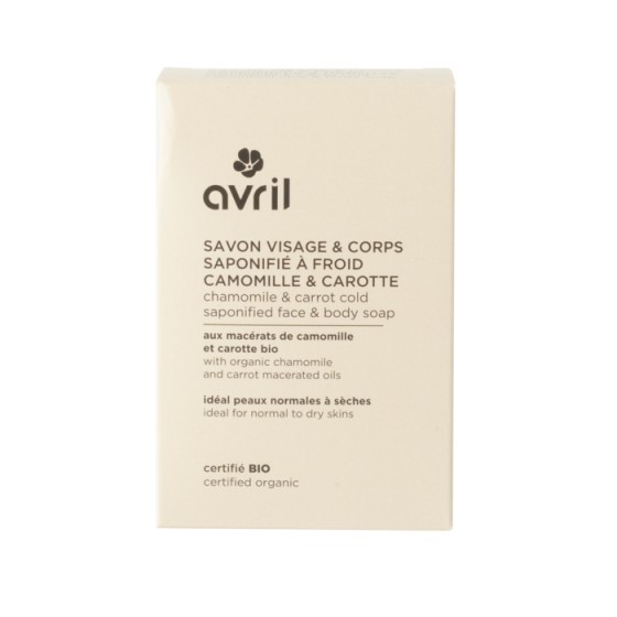 Savon à froid visage & corps camomille & carotte certifié bio 100 g - Avril Savon à froid visage & corps camomille & carotte certifié bio 100 g - Avril
