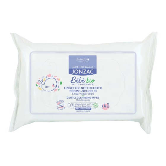Lingettes nettoyantes BIO Bébé 40 lingettes - Jonzac Lingettes nettoyantes BIO Bébé 40 lingettes - Jonzac