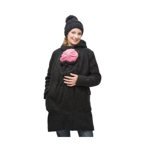 Manteau de grossesse et de portage en laine - Anthracite *