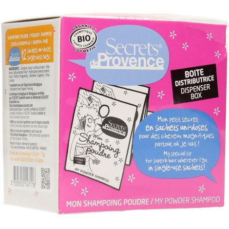 Shampooing en poudre cheveux normaux 12 sachets - Secrets de Provence