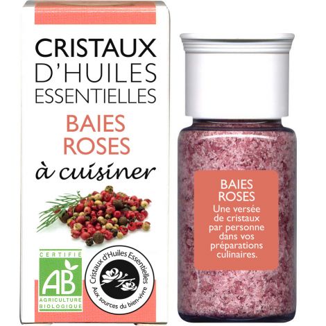 Cristaux d'huiles essentielles à cuisiner - baies roses - 18 g