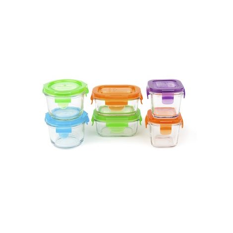 Set de 6 boîtes en verre trempée avec couvercle pour les repas de bébé