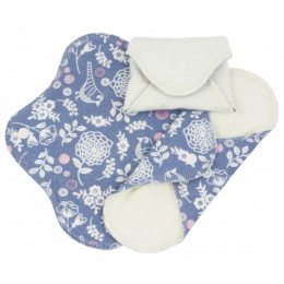Serviettes hygiéniques lavables en coton BIO - MINI - Garden - pack de 3