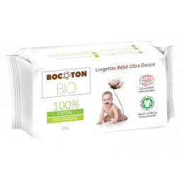 Lingettes bébé ultra douces en coton BIO - 54 unités