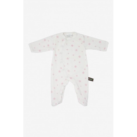 Pyjama velours en coton BIO - Etoiles roses Pyjama velours en coton BIO - Etoiles roses