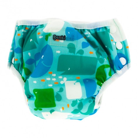 2 en 1 culotte d'apprentissage et maillot de bain - lot de 2 - Bleu baleines 2 en 1 culotte d'apprentissage et maillot de bain - lot de 2 - Bleu baleines