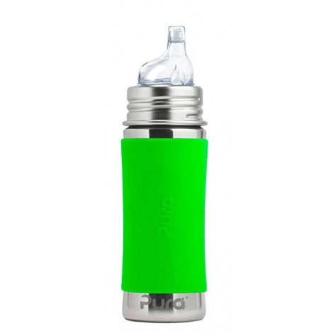 Biberon évolutif inox 325 ml bec de transition Vert Biberon évolutif inox 325 ml bec de transition Vert