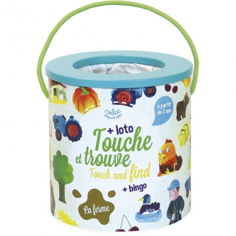 Touche et trouve en bois - La ferme - à partir de 2 ans Touche et trouve en bois - La ferme - à partir de 2 ans