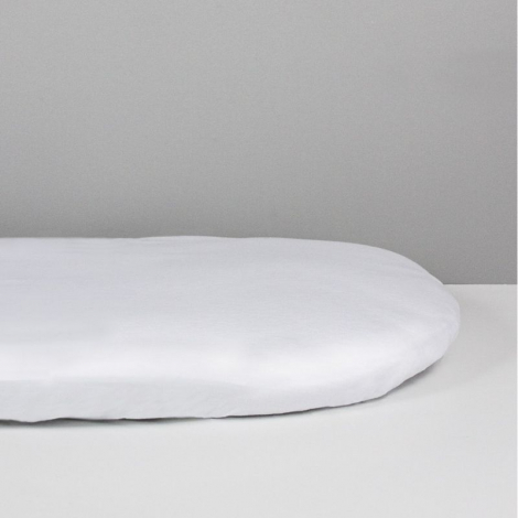 Alèse + drap housse 2 en 1  pour lit bébé - 50 x 83 cm - blanc