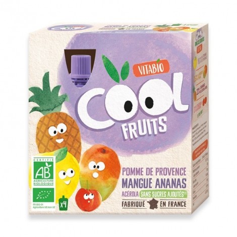 Cool Fruits - Pomme Mangue Ananas - 4 gourdes Cool Fruits - Pomme Mangue Ananas - 4 gourdes