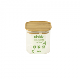 Plat en verre carré avec couvercle en bambou - 800 ml