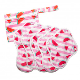 Kit de départ - serviettes hygiéniques lavables Ultra - Pastèques