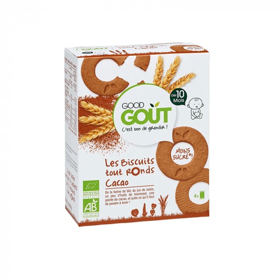 Les biscuits tout ronds Cacao - 80 g - Dès 10 mois