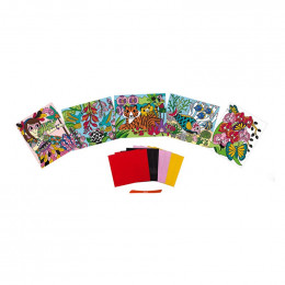 5 cartes velours à colorier - à partir de 6 ans