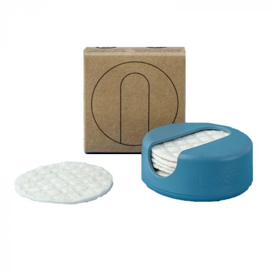 LastRound - 7 disques démaquillants réutilisables en étui - Bleu LastRound - 7 disques démaquillants réutilisables en étui - Bleu