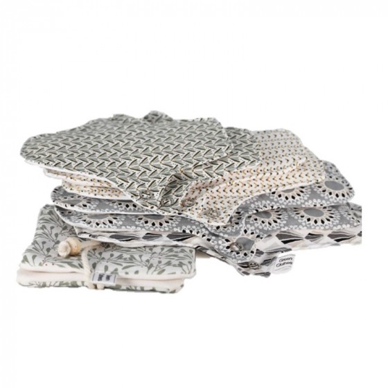 7 serviettes hygièniques lavables + pochette - Clair 7 serviettes hygièniques lavables + pochette - Clair