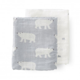 Set de 2 langes tétra Polar Bear - 70x60 cm